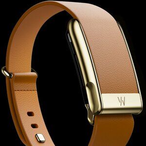 WHOOP (small) - MG LeatherLuxe Tapered Band | Camel with Gold